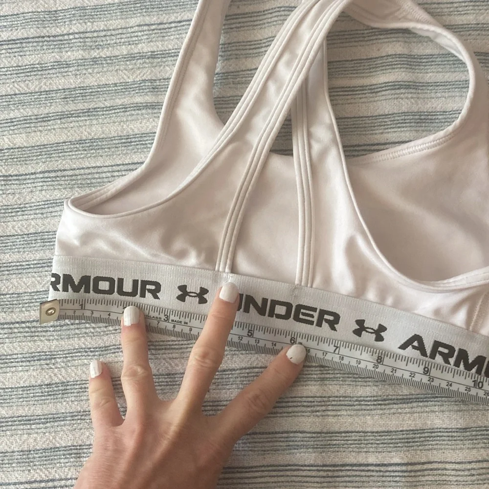Under Armour youth, small white and black sports bra
